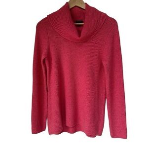 Talbots Marled Cowl Neck Super Soft Long Sleeve Sweater, Pink, XS